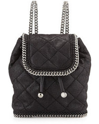 Black Quilted Leather Backpack