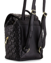 Betsey Johnson Always Be Mine Faux Leather Backpack Black