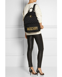 Moschino Appliqud Quilted Shell Backpack