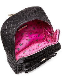 Betsey Johnson Be Mine Forever Quilted Backpack Black