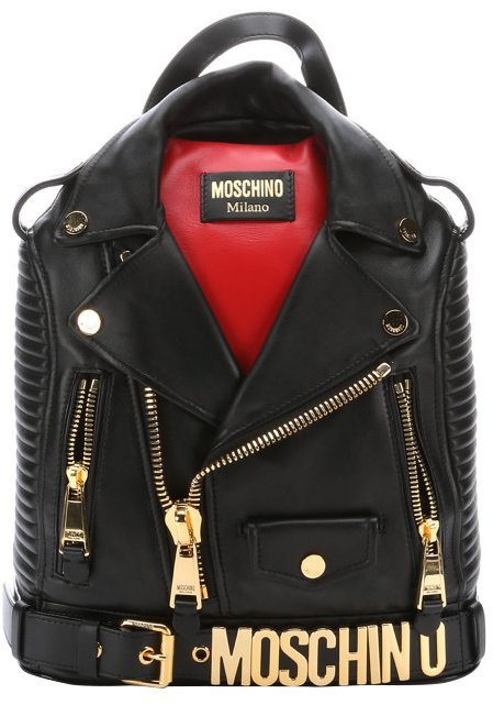 moschino biker jacket backpack