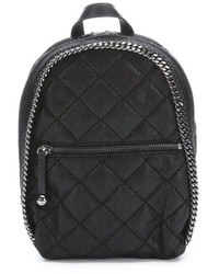 Stella McCartney Black Quilted Faux Leather Mini Backpack