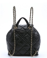 Salvatore Ferragamo Black Quilted Leather Giuliette Backpack