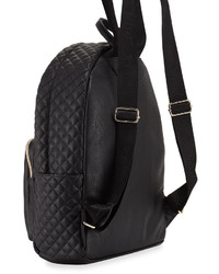 Betsey Johnson Buy A Vowel Quilted Faux Leather Backpack Black