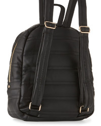 Neiman Marcus Classic Quilted Faux Leather Backpack Black