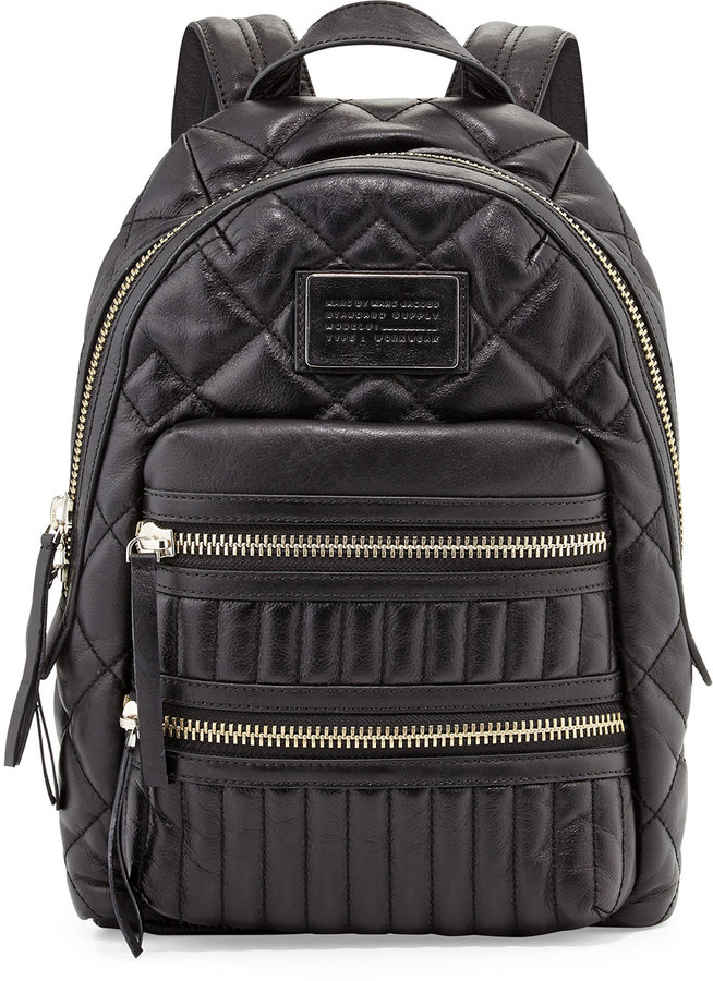 marc jacobs black quilted backpack