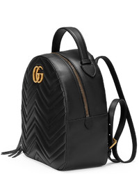 Gucci Gg Marmont Quilted Leather Backpack Black