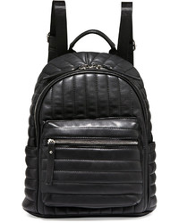 Neiman Marcus Linear Quilted Backpack Black