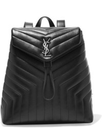 Saint Laurent Loulou Quilted Leather Backpack Black