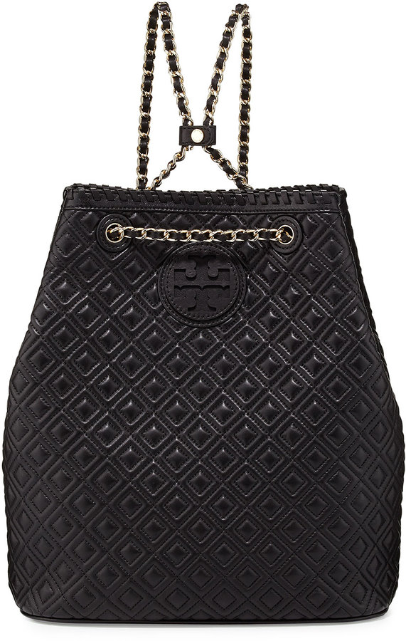 Tory Burch Marion Quilted Leather Backpack Black, $495 | Neiman Marcus |  Lookastic
