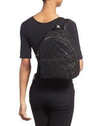 Stella McCartney Mini Falabella Faux Leather Quilted Backpack Black