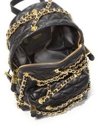 Moschino Quilted Leather Chain Backpack