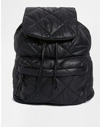 Asos Quilted Nylon Backpack Black