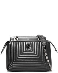 Fendi Dotcom Click Quilted Leather Shoulder Bag Black