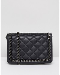 Asos Leather Quilted Chain Shoulder Bag