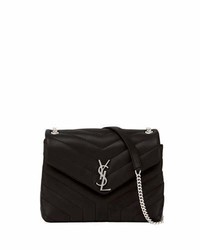 Saint Laurent Loulou Monogram Small Y Quilted Leather Chain Bag Black
