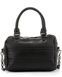 Neiman Marcus Quilted Faux Leather Duffle Bag Black