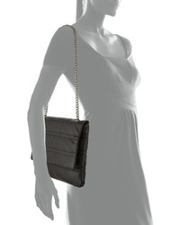 Neiman Marcus Quilted Fold Over Shoulder Bag Black
