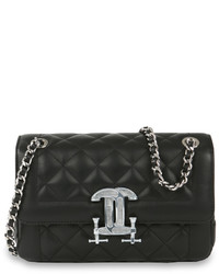 Moschino Quilted Napa Shoulder Bag Black