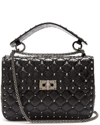 Valentino Rockstud Spike Small Quilted Leather Shoulder Bag