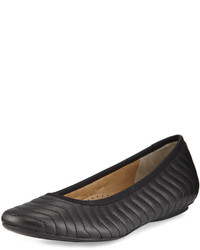Neiman Marcus Shanna Quilted Leather Flat Black