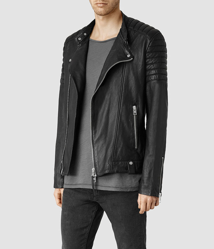 AllSaints Jasper Leather Biker Jacket, $670 | AllSaints | Lookastic