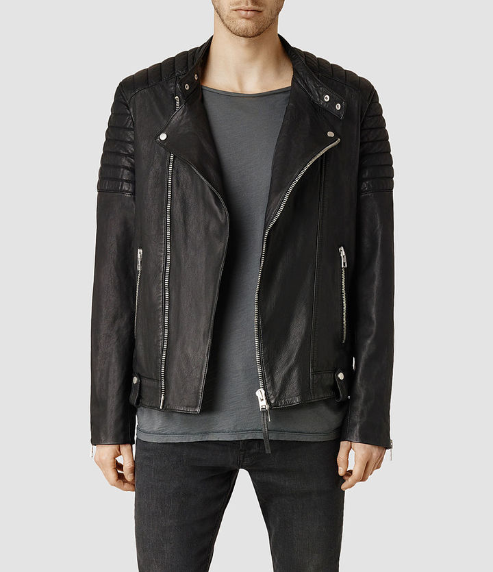 AllSaints Jasper Leather Biker Jacket, $670 | AllSaints | Lookastic