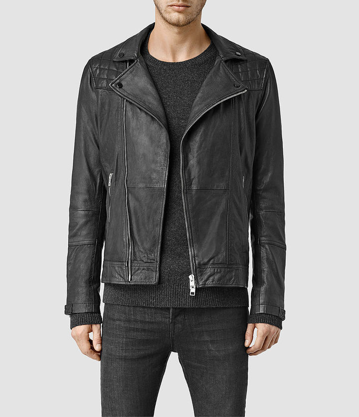AllSaints Kushiro Leather Biker Jacket, $540 | AllSaints | Lookastic