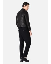 Emporio Armani Biker Jacket In Quilted Glove Leather
