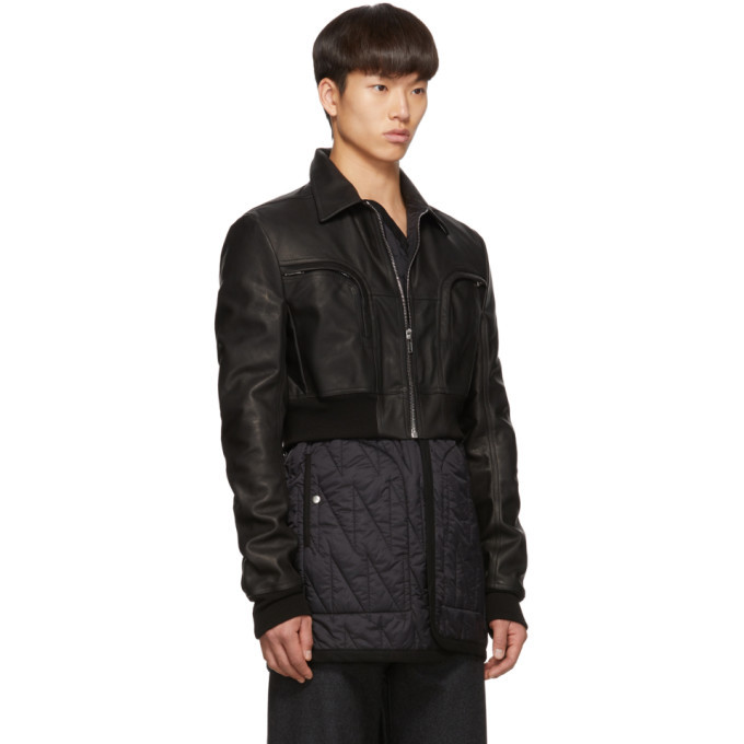 Rick Owens Black Leather Babel Liner Jacket, $858 | SSENSE | Lookastic