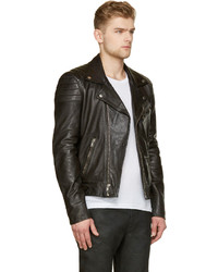 BLK DNM Black Leather Quilted Biker Jacket