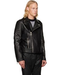 Balmain Black Paneled Leather Jacket