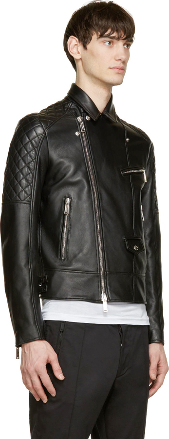 DSQUARED2 Black Quilted Leather Chic Kiddo Biker Jacket, $2,970 ...