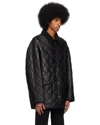 Filippa K Black Quilted Leather Jacket
