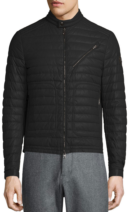 Moncler Casteu Quilted Leather Moto 