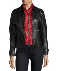 Burberry Kirden 3 In 1 Quilted Leather Moto Jacket W Removable Vest