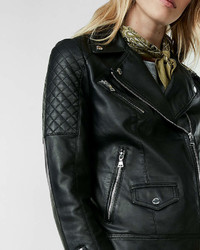 Express Leather Quilted Moto Jacket