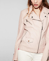 Express Leather Quilted Moto Jacket