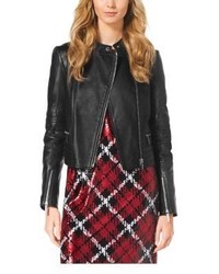Michael Kors Michl Kors Quilted Leather Paneled Moto Jacket