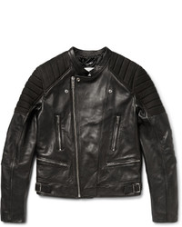 Sandro Nubuck Panelled Leather Biker Jacket