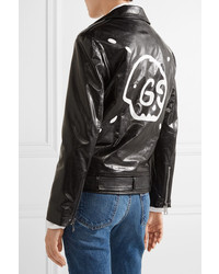 Gucci Painted Leather Biker Jacket