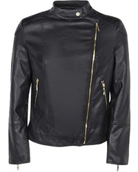 Boohoo Plus Eliza Quilted Faux Leather Biker Jacket