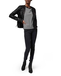 Topshop Quilted Faux Leather Biker Jacket