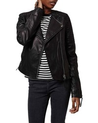 Topshop Quilted Faux Leather Biker Jacket