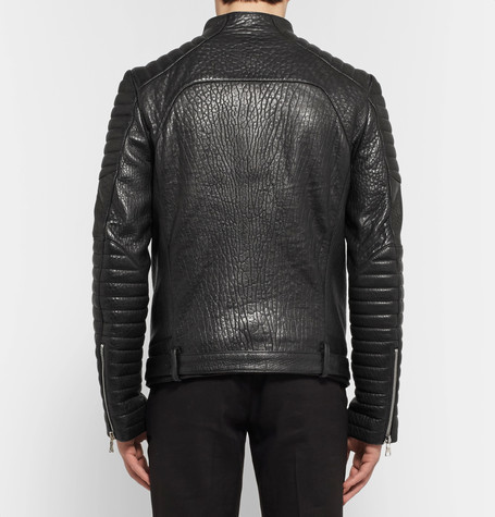 Balmain Quilted Textured Leather Biker Jacket, $4,850 | MR PORTER ...