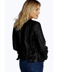 Boohoo Ruby Leather Look Biker Jacket