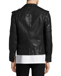 Neil Barrett Studded Leather Biker Jacket Black
