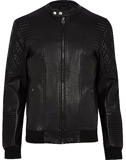 river island black bomber jacket