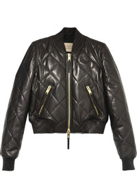 Burberry Brit Quilted Leather Bomber Jacket