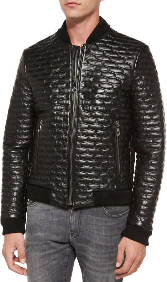 versace leather bomber jacket